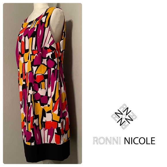 Ronni Nicole Abstract Print Midi Sheath Dress - Picture 2 of 7